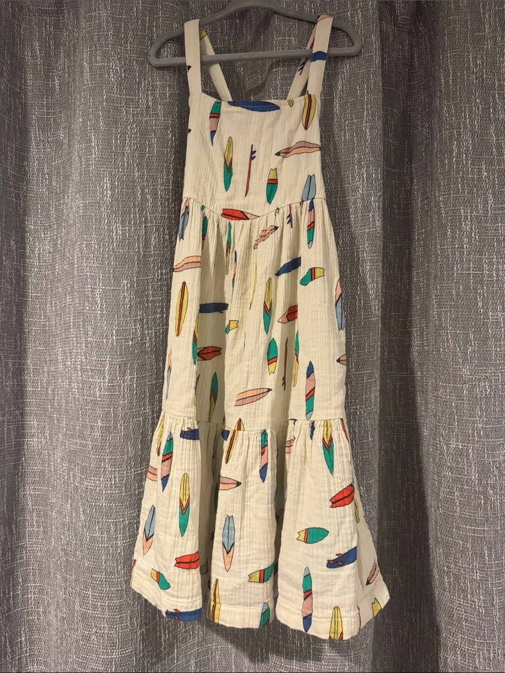 Hanna Andersson Cream Dress with Blue Trim